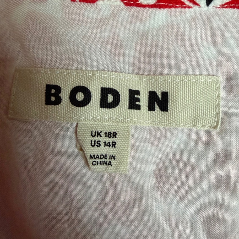 Boden Imelda Border Print Floral V-Neck Midi Dress Romantic Viscose Size US 14R - Picture 8 of 9